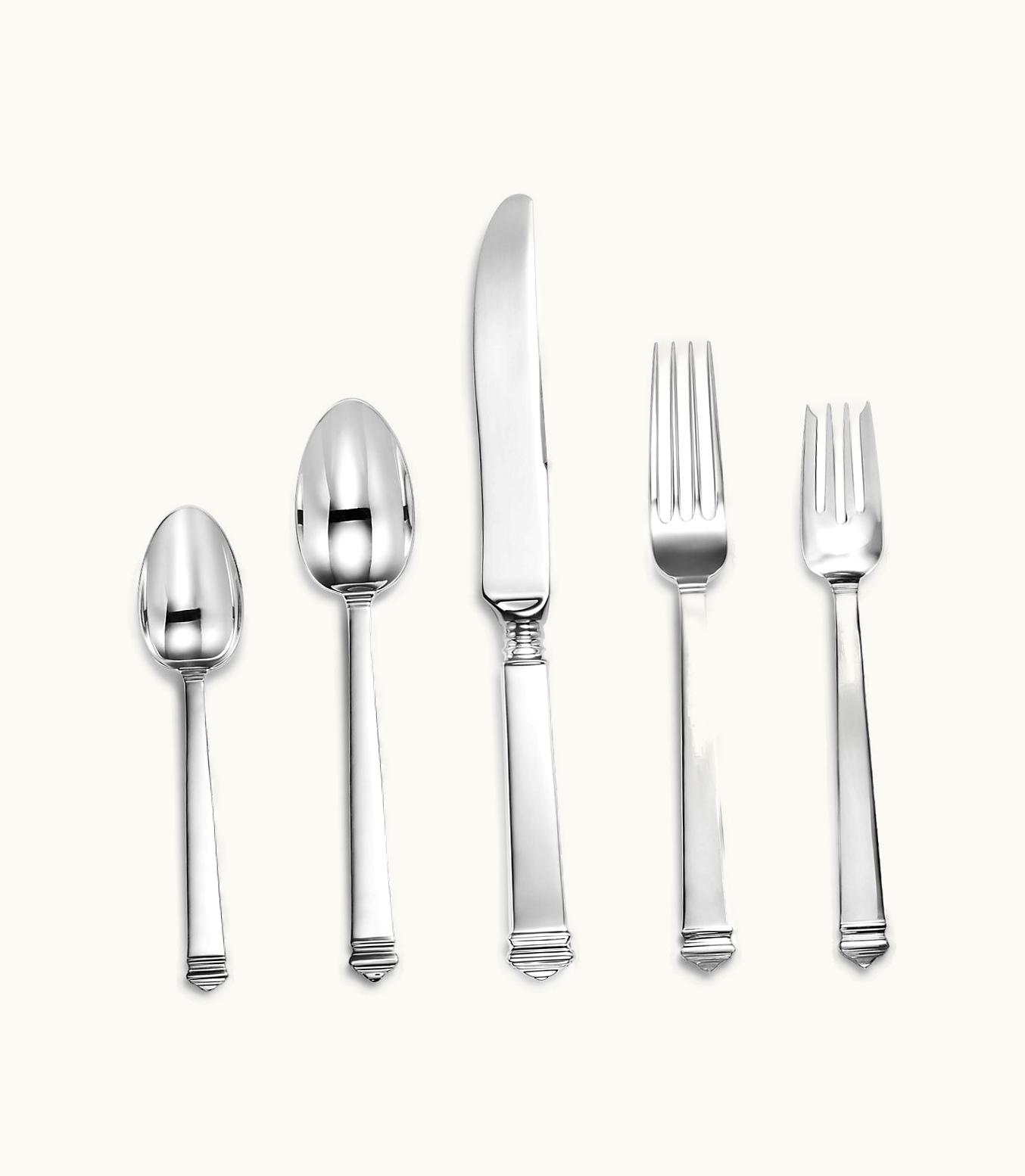 Tiffany & Co Hampton Five-Piece Flatware Set In Sterling Silver