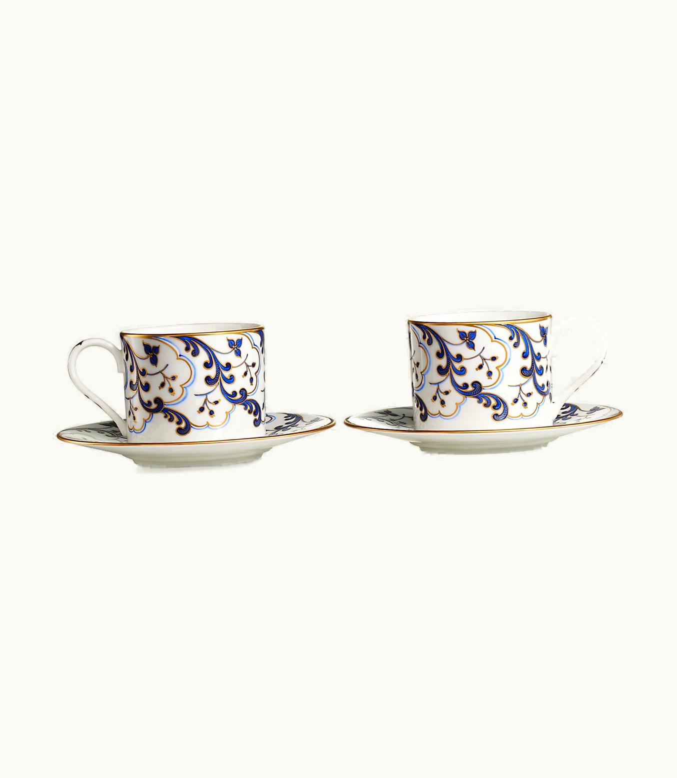 Tiffany & Co Valse Bleue Teacup And Saucer In Bone China, Set Of Two