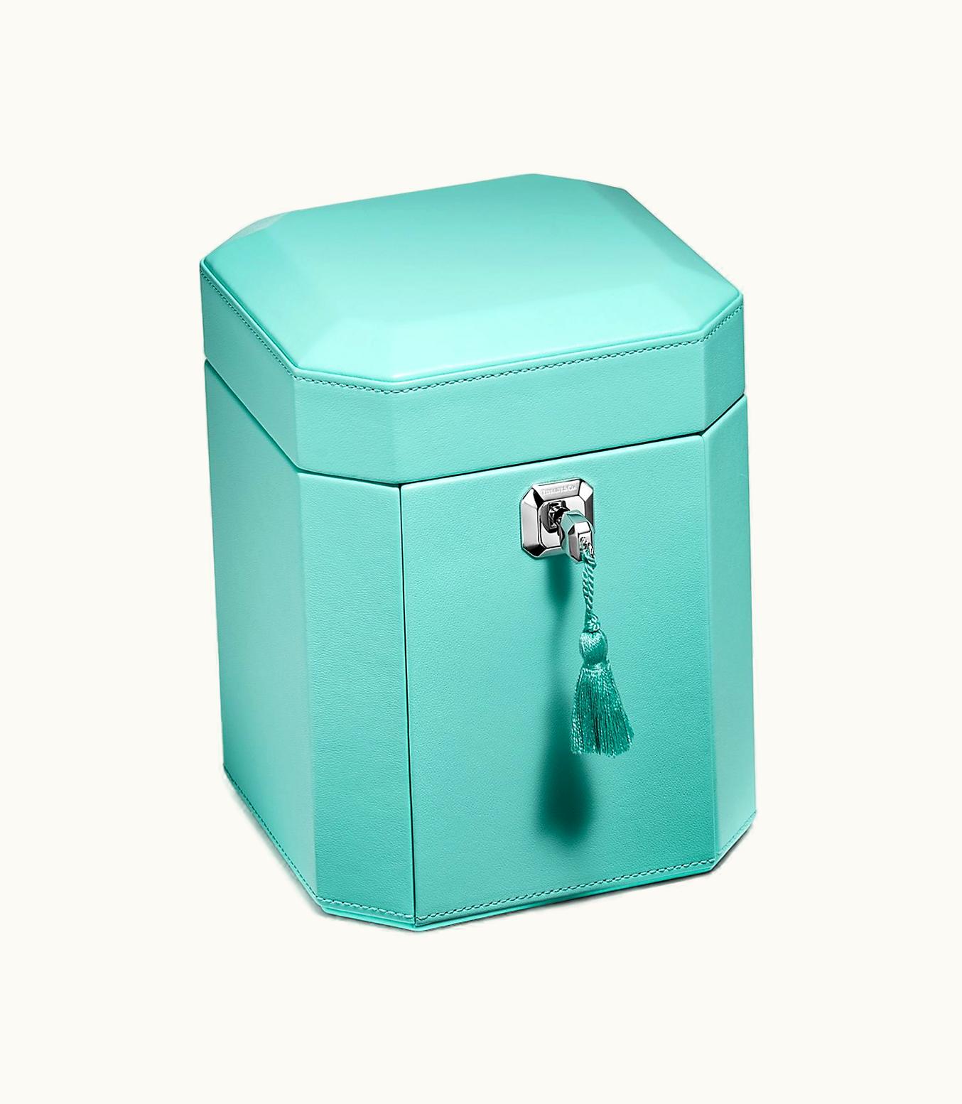 Tiffany & Co Tiffany Facets Tall Jewellery Box In Tiffany Blue® Leather
