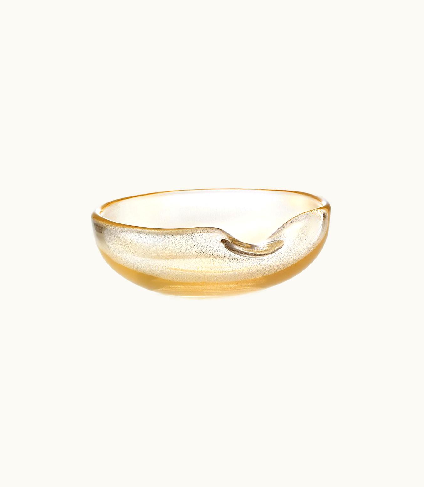 Tiffany & Co Elsa Peretti® Thumbprint Dish In Glass With 24K Gold Leaf. More Sizes Available