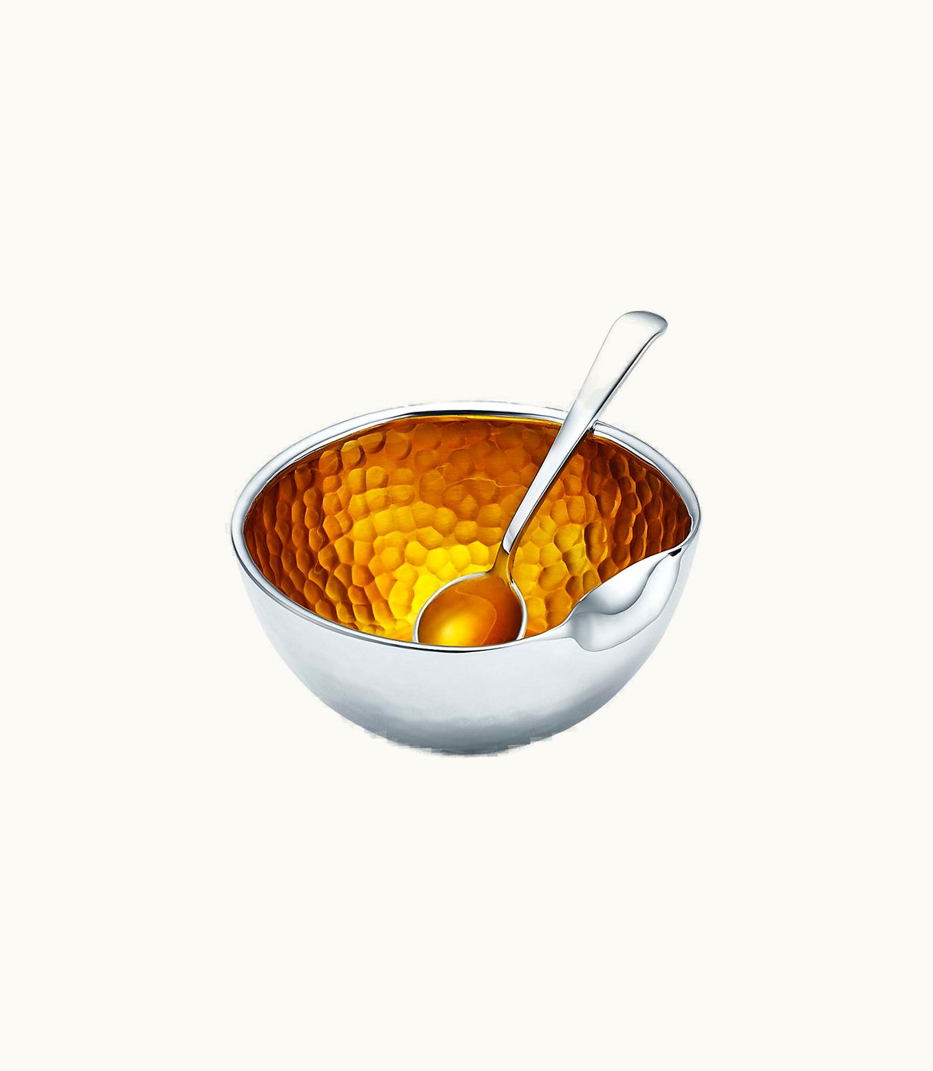 Tiffany & Co Elsa Peretti® Thumbprint Bowl In Sterling Silver With Yellow Enamel Finish