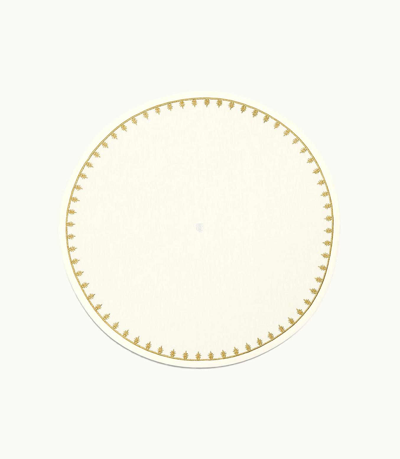Tiffany & Co Tiffany Crest Place Mat In Embroidered White Linen