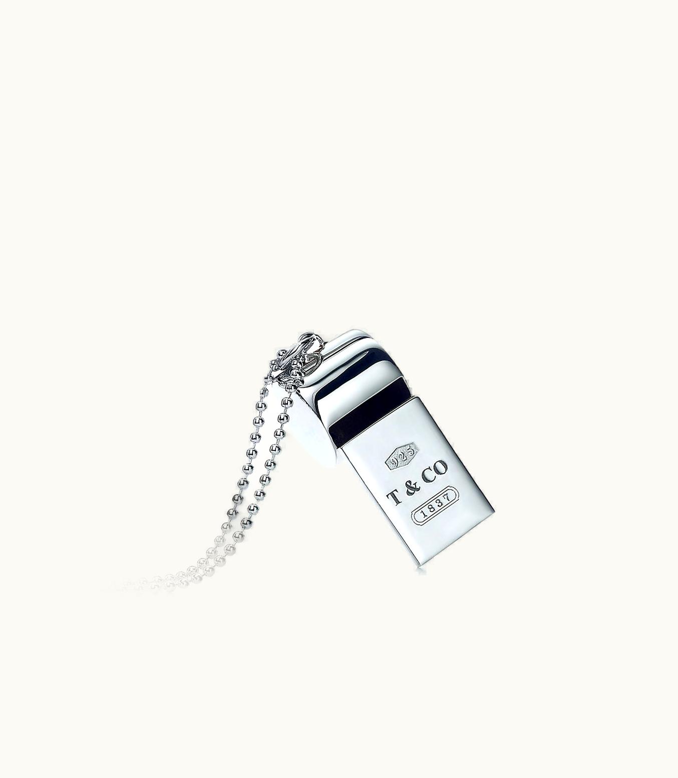 Tiffany & Co Tiffany 1837™ Whistle In Sterling Silver On A Beaded Chain