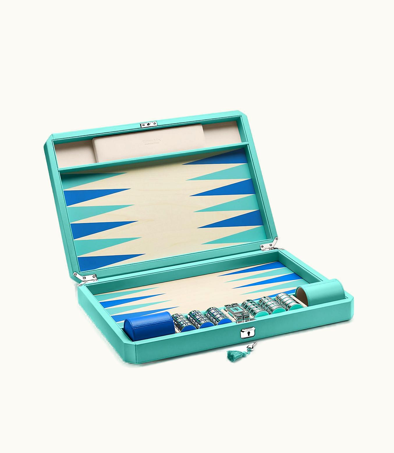 Tiffany & Co Tiffany Facets Backgammon Set In Tiffany Blue® Leather