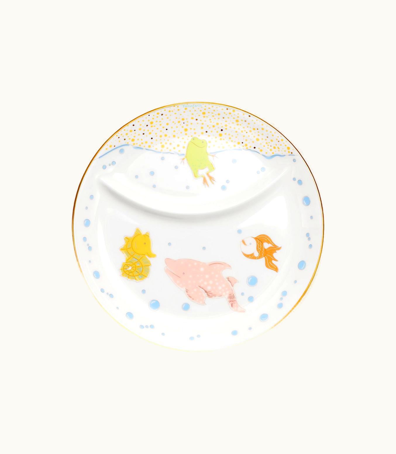 Tiffany & Co Tiny Tiffany Sea Animals Two-Section Baby Dish In Bone China