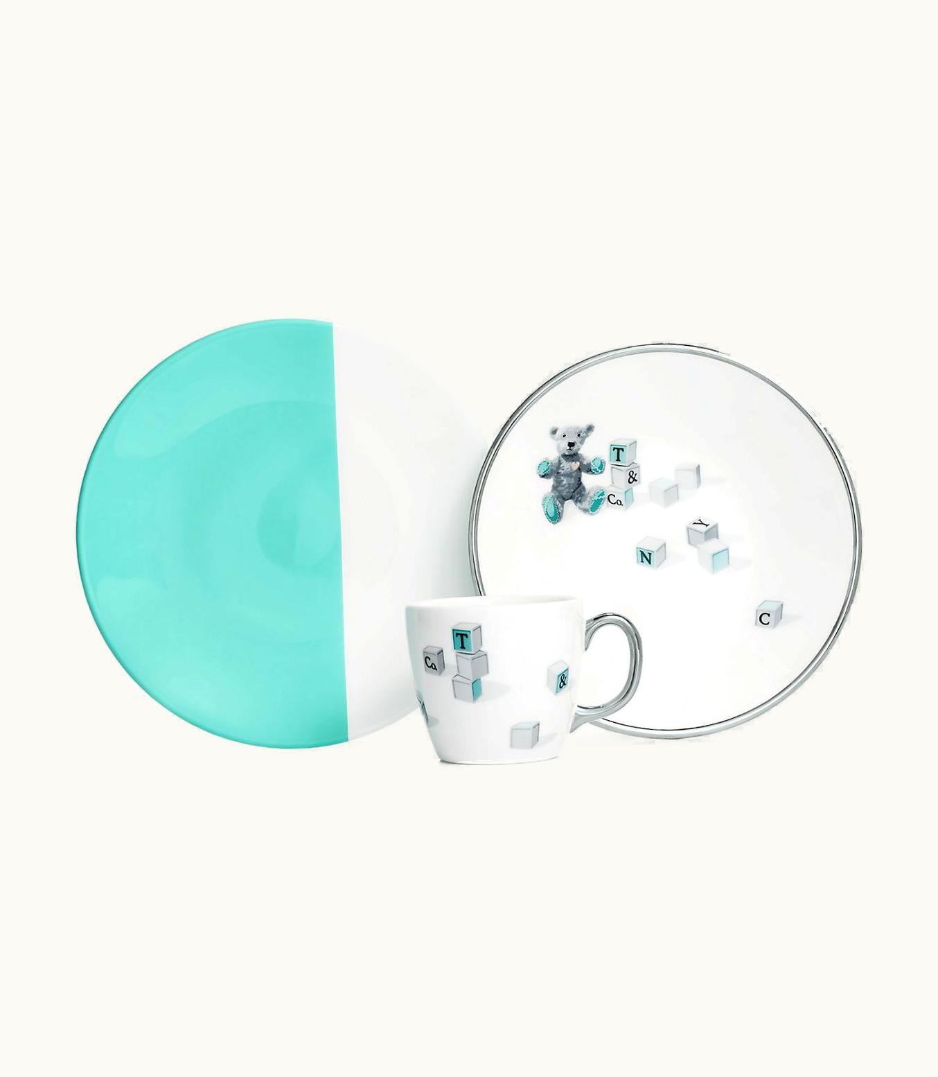 Tiffany & Co Bear And Block Three-Piece Set In Bone China