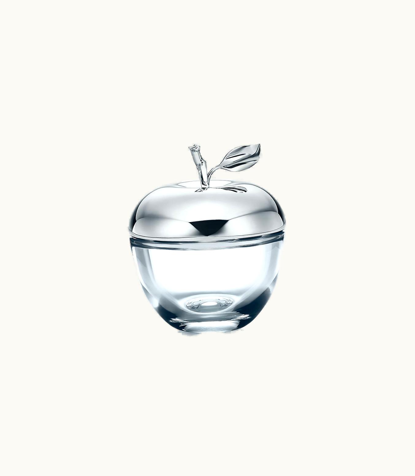 Tiffany & Co Crystal And Sterling Silver Apple Box