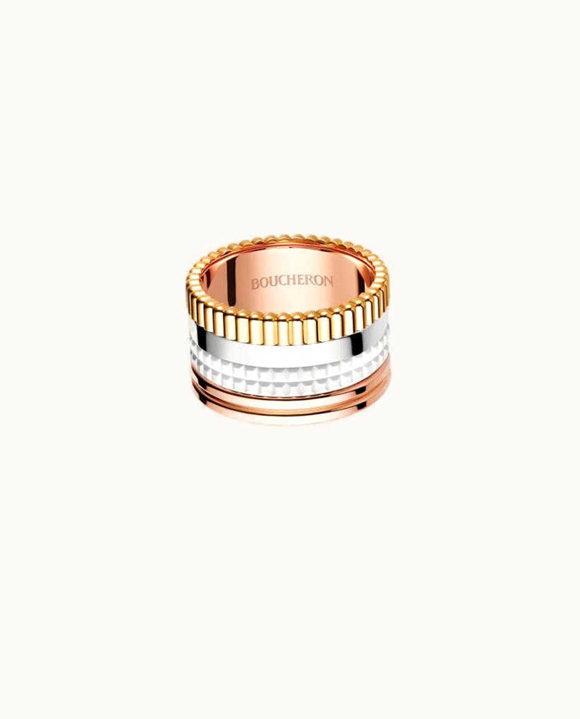 Boucheron Boucheron Quatre White Edition Pink & White Gold Large Ring