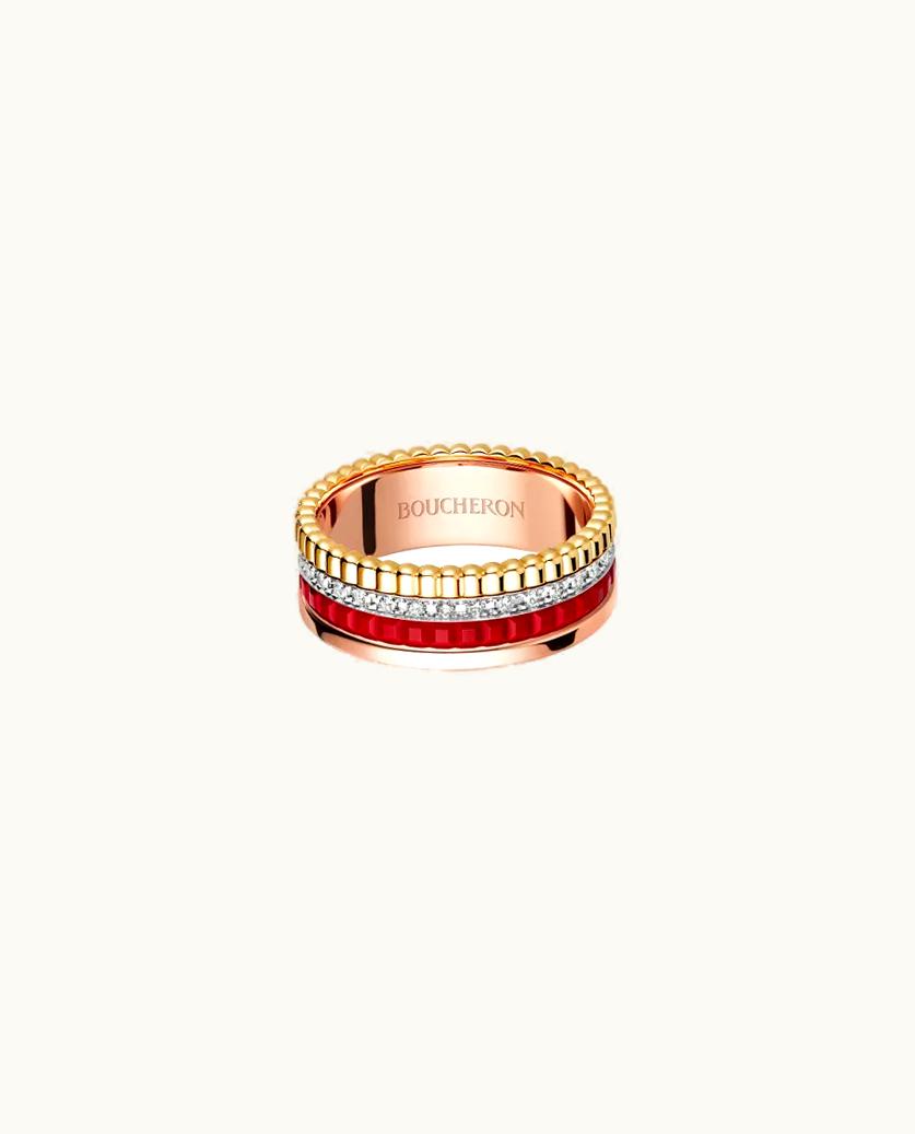 Boucheron Boucheron Quatre Red Edition Diamond Paved Small Ring