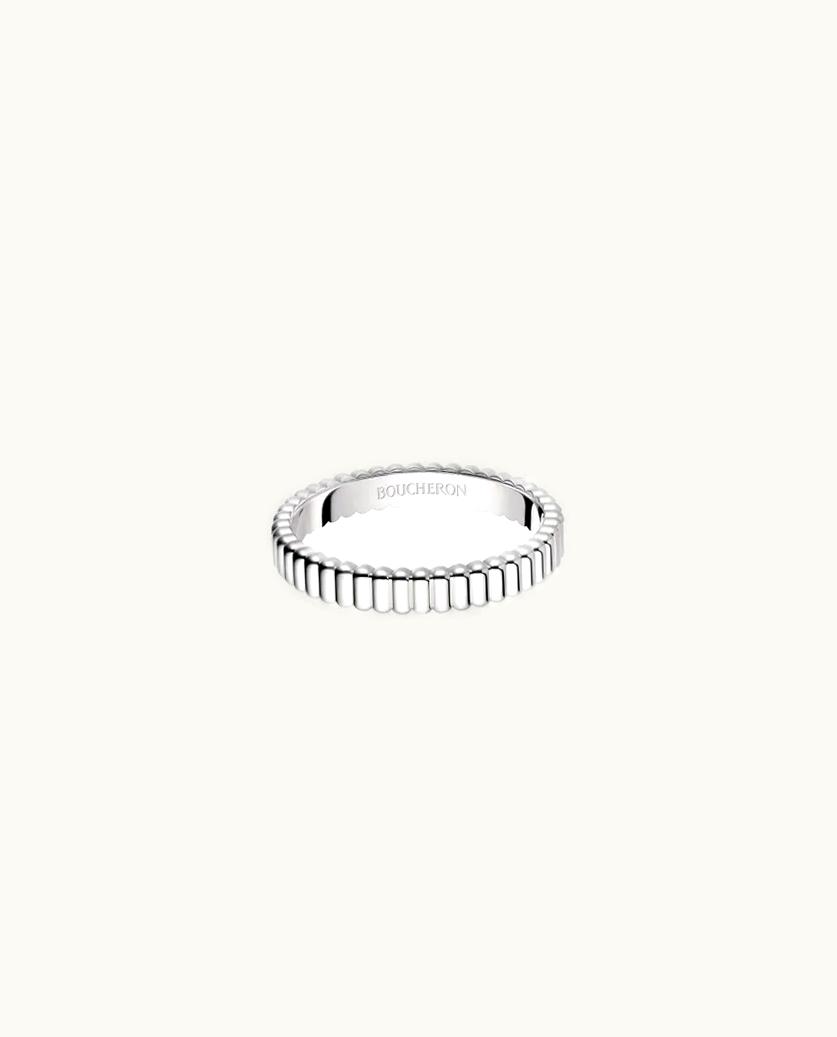 Boucheron Boucheron Grosgrain Wedding Band White Gold Bridal