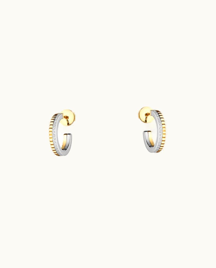 Boucheron Boucheron Quatre Radiant Edition Yellow Gold And White Gold Hoop Earrings
