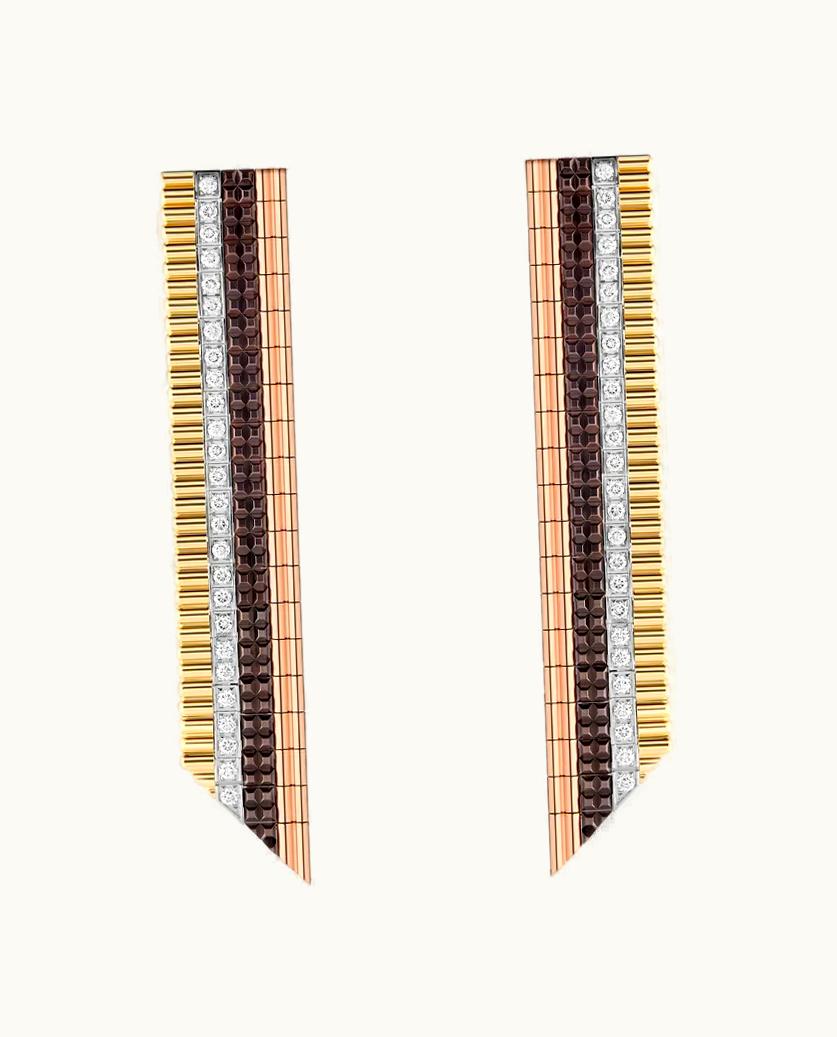 Boucheron Boucheron Quatre Classique Yellow Gold, White Gold And Pink Gold Earrings