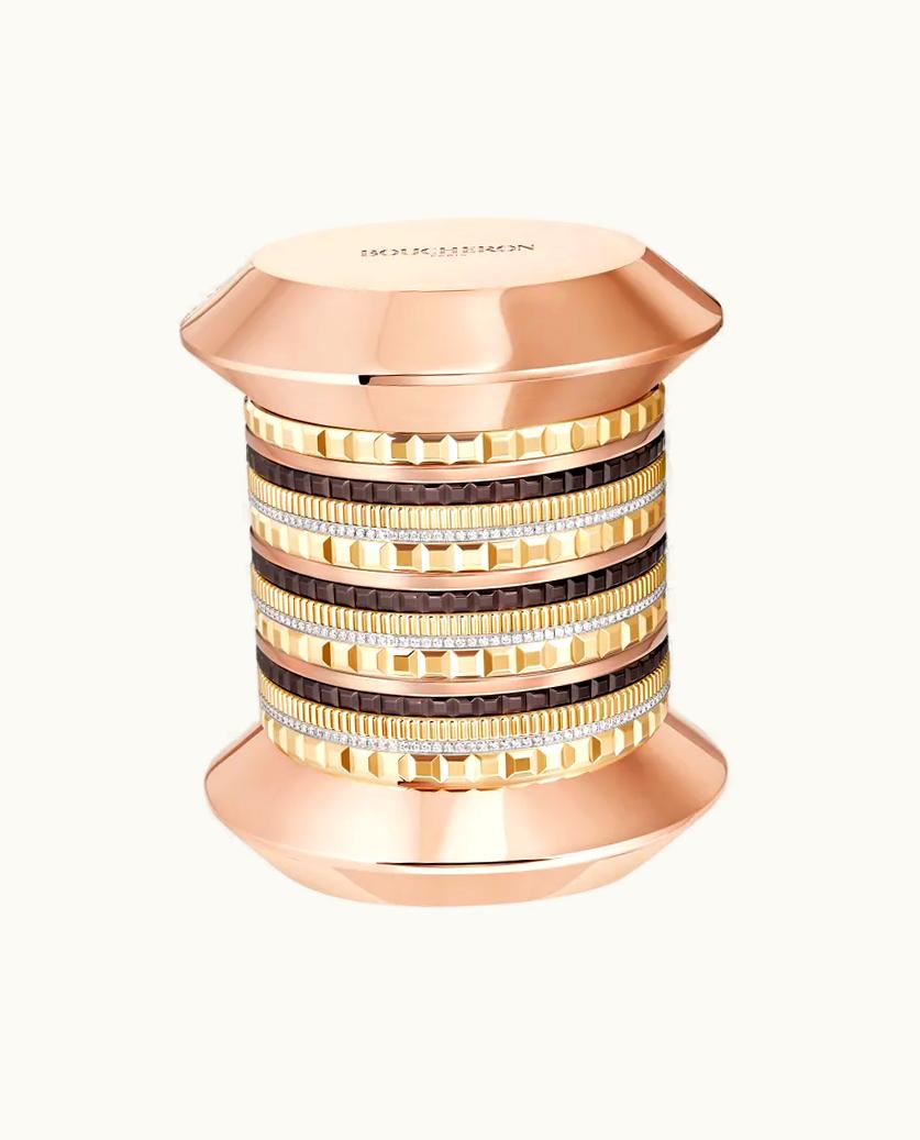 Boucheron Boucheron Quatre Classique Bracelet Set In Yellow Gold, White Gold, And Pink Gold