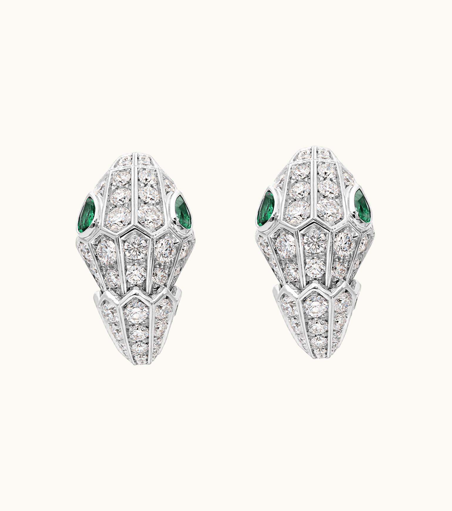 Bulgari Bulgari Serpenti Earrings White Gold