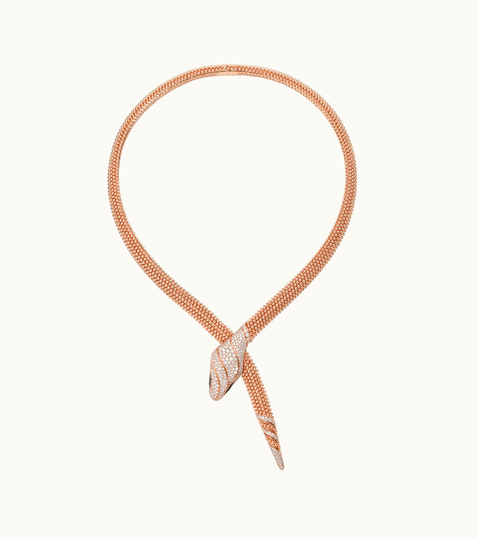 Bulgari Bulgari Serpenti Necklace Rose Gold
