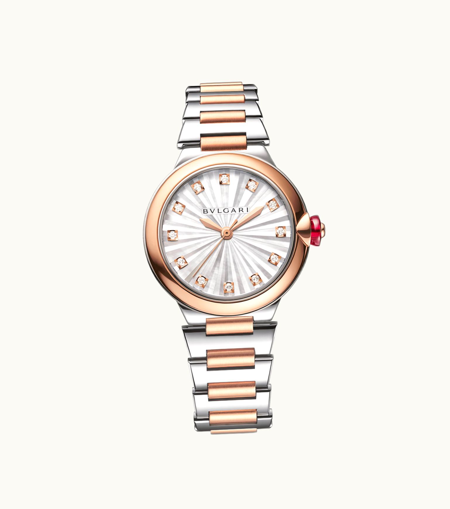 Bulgari Bulgari Lvcea Watch Rose Gold And Steel