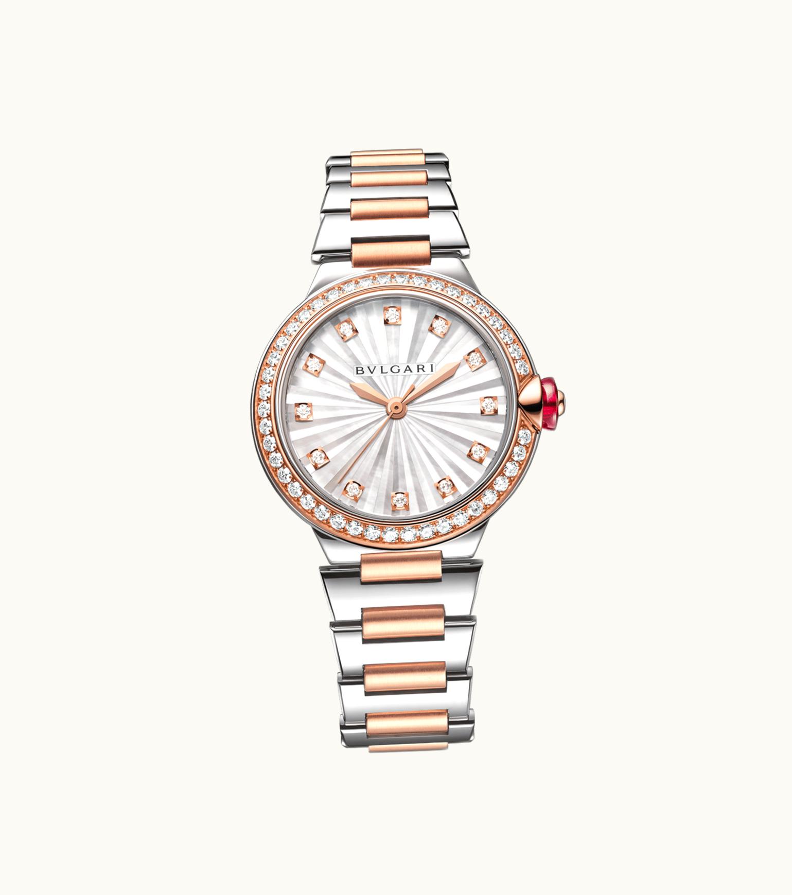 Bulgari Bulgari Lvcea Watch Rose Gold And Steel 103825