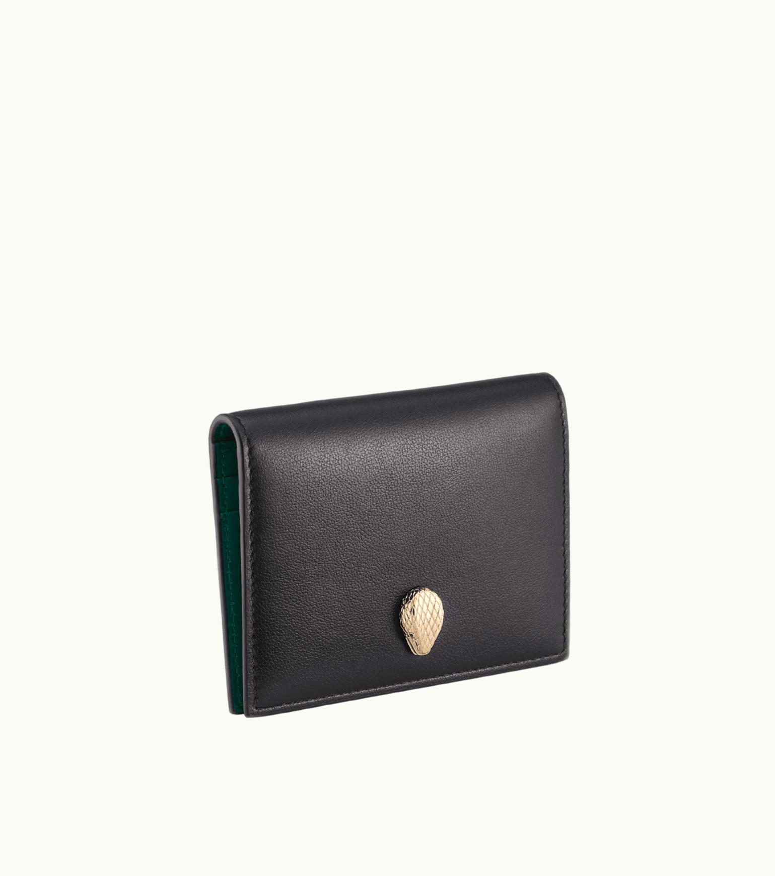 Bulgari Bulgari Serpenti Forever Folded Card Holder Calf Leather 293908