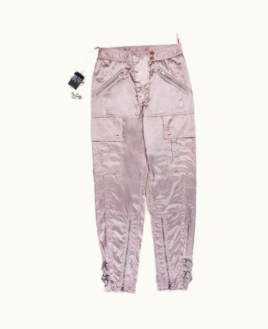 Prada Prada Astro Cargo Aviator Belted Rose Bondage Pants A/W 1999