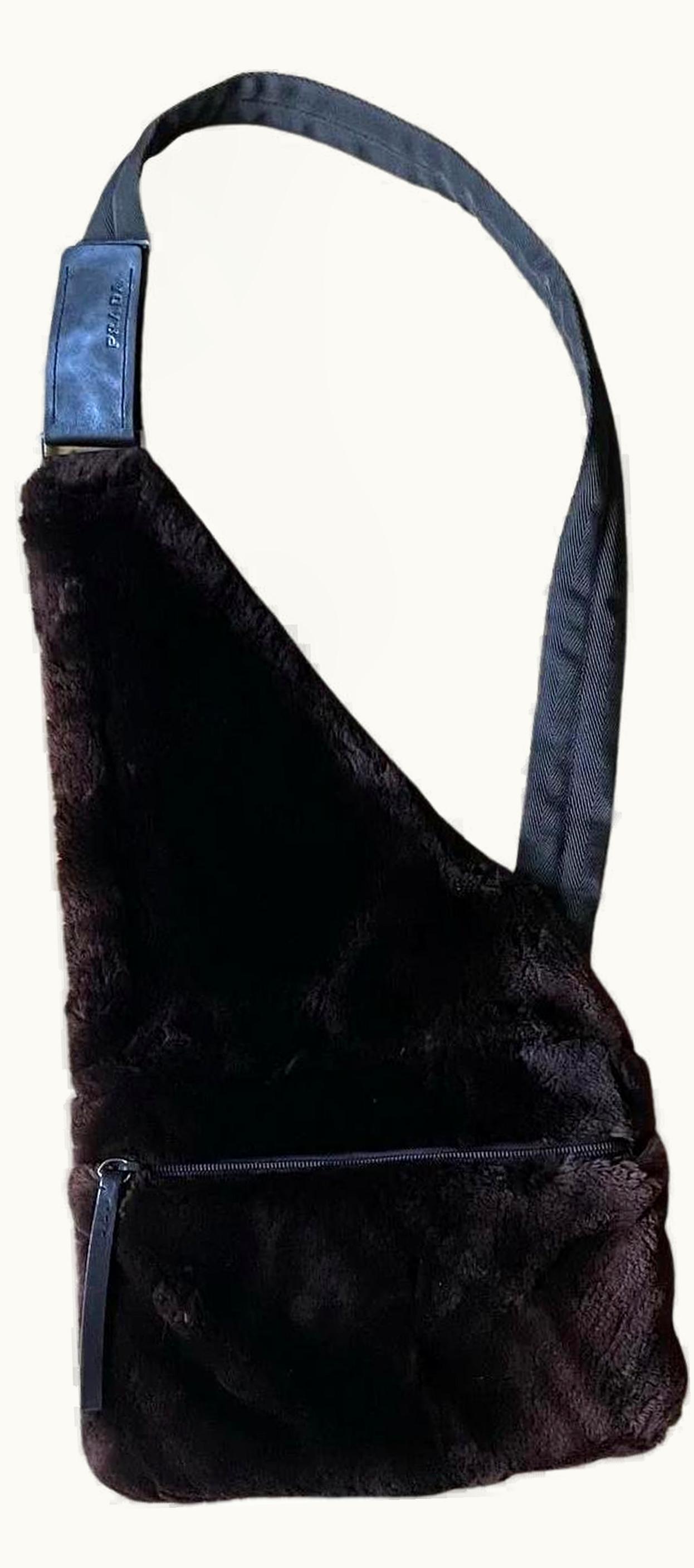 Prada Prada Furry Muffler & Crossbody Triangle Bag A/W 1999