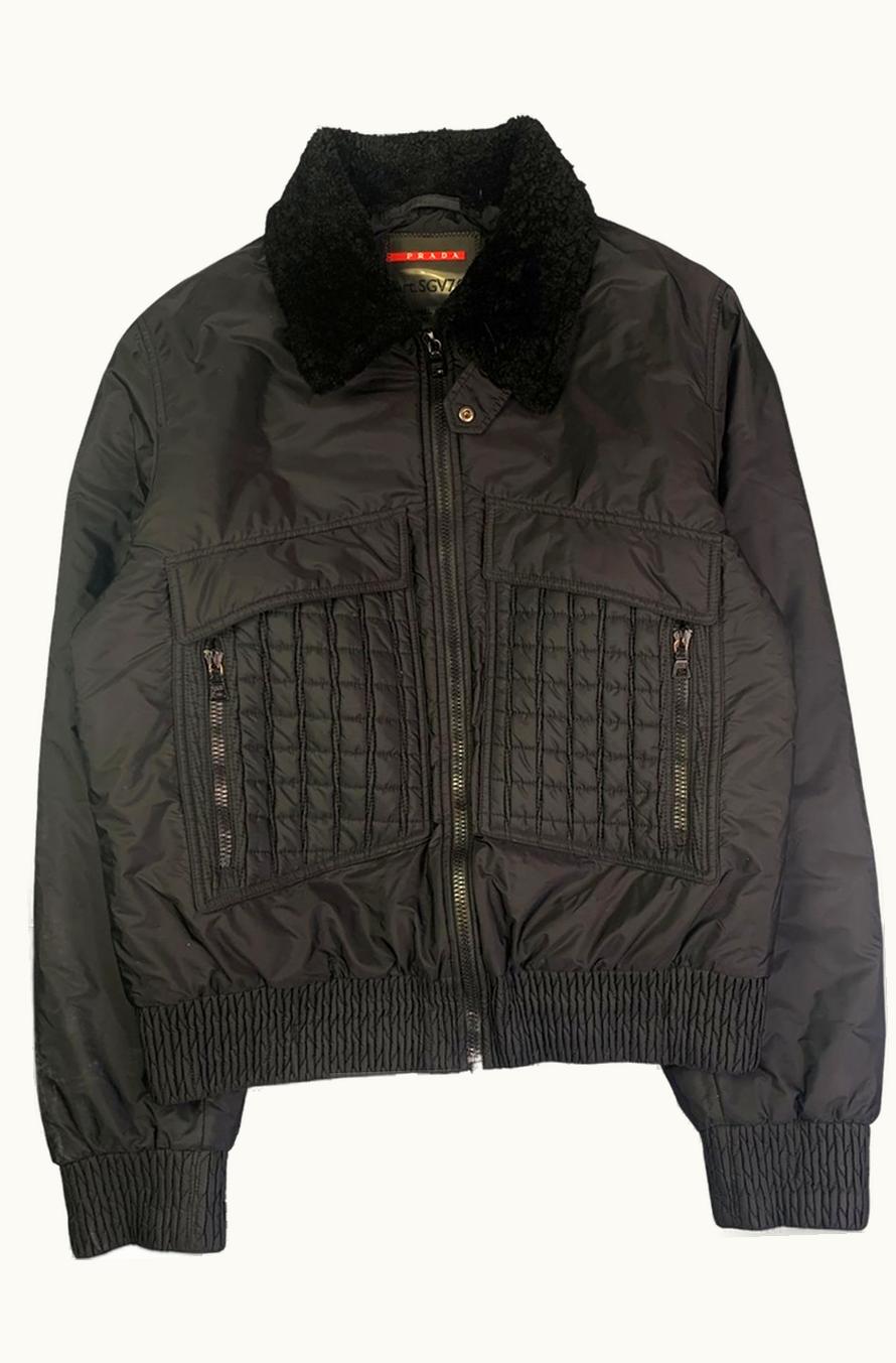 Prada Prada Cropped Padded Nylon Quilted Cargo Jacket A/W 2001
