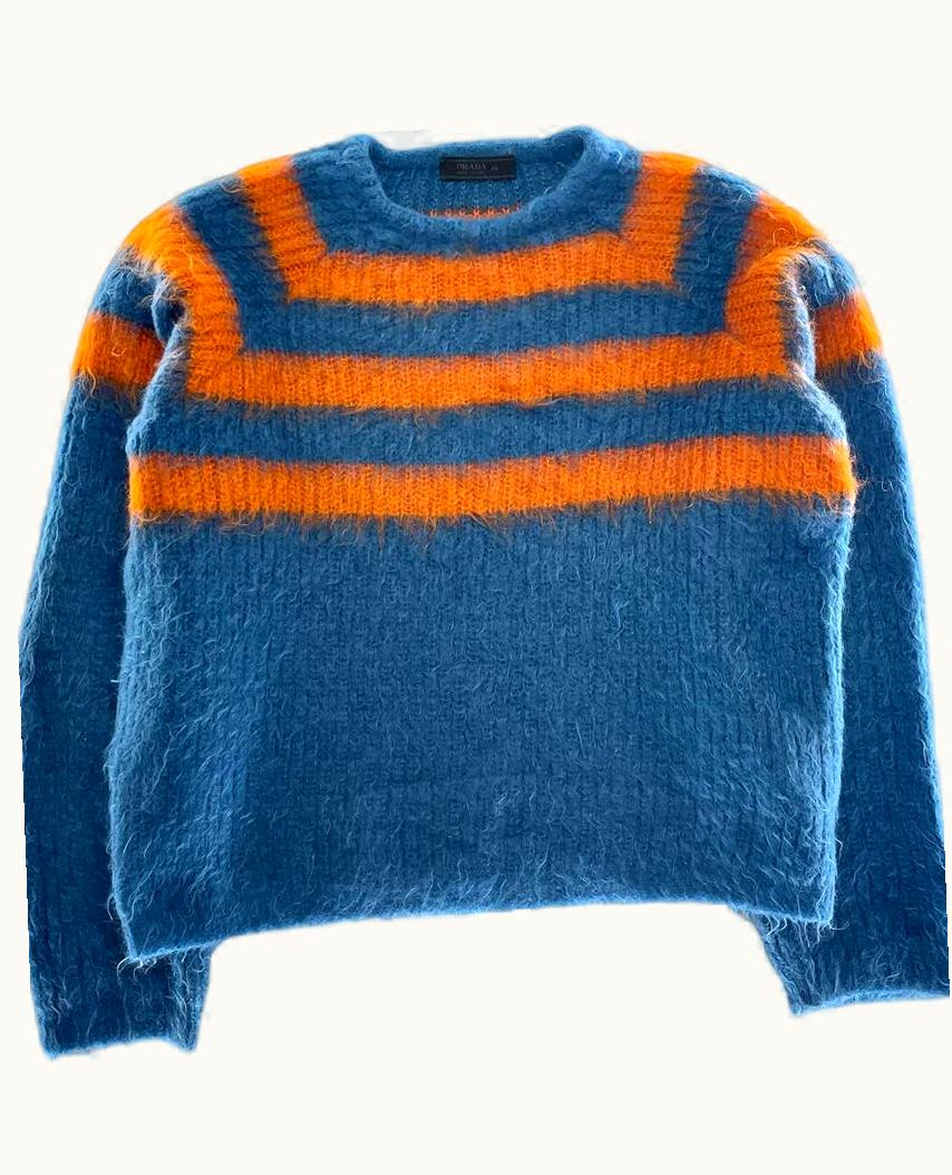 Prada Prada Chunky Mohair Runway Two-Tone Knit Sweater A/W 2007