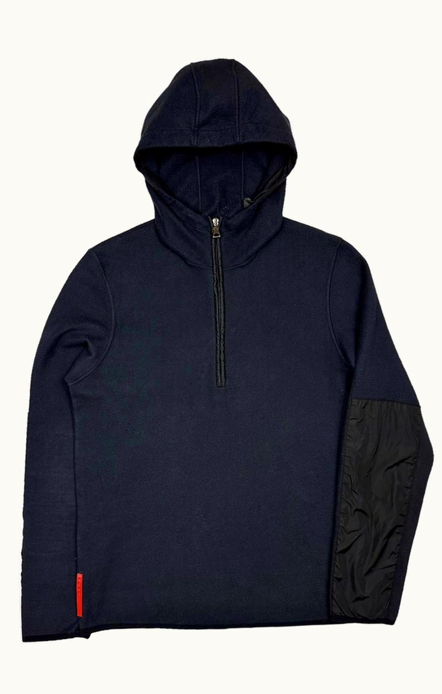 Prada Prada Paneled 1 / 2 Zip Fleece Hoodie A/W 2010