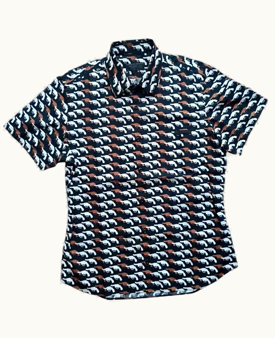 Prada Prada Gun Button Up Short Sleeve Shirt A/W 2012