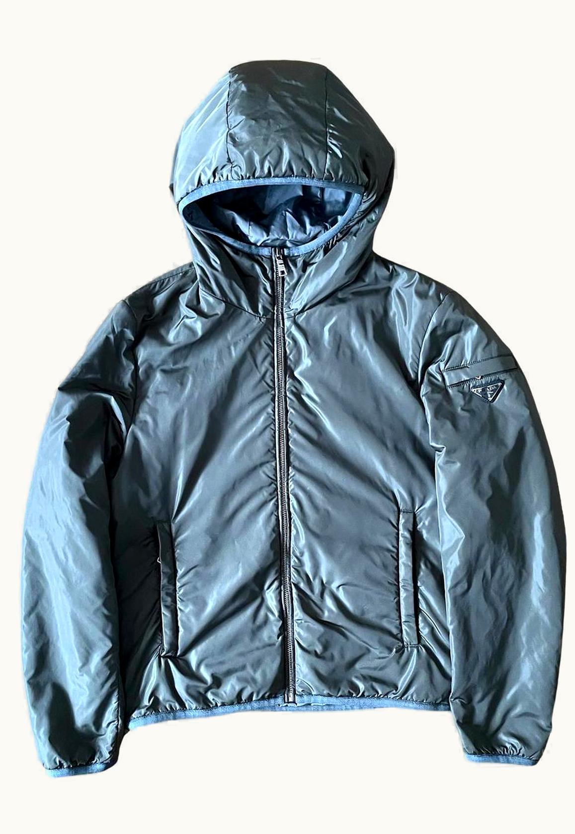 Prada Prada Tessuto Nylon High Zipped Hooded Padded Down Jacket A/W 2012
