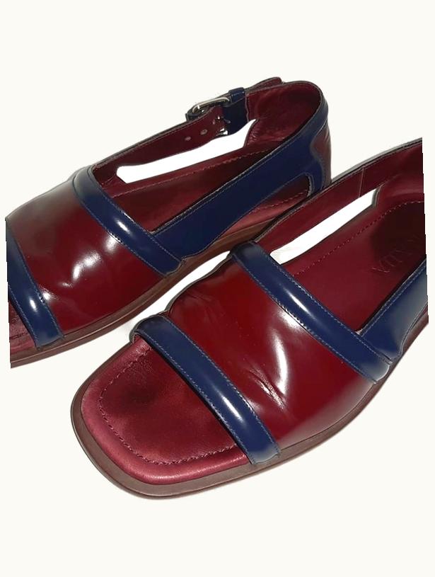 Prada Prada Bi-Color Spazzolato Leather Sandals S/S 2013