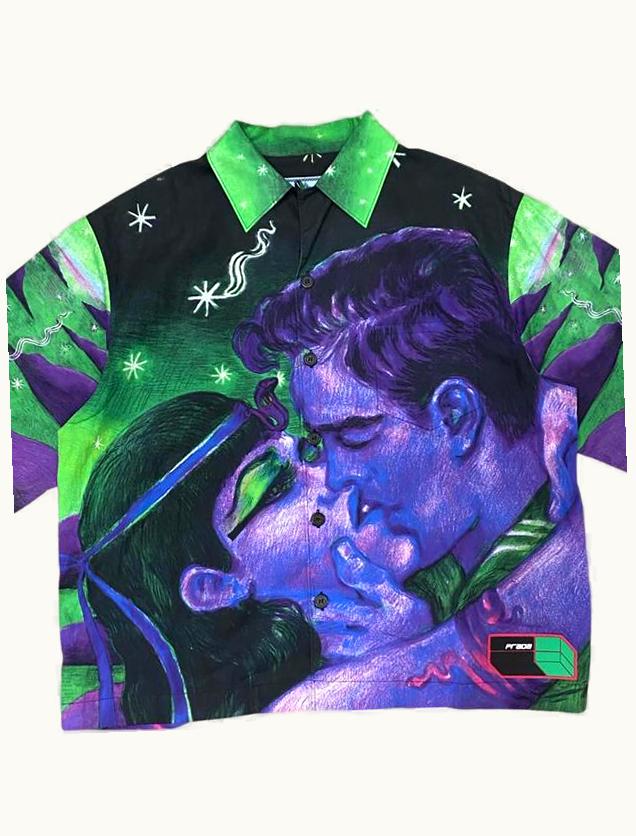 Prada Prada Impossible True Love Poplin Bowling Short Sleeve Shirt A/W 2016