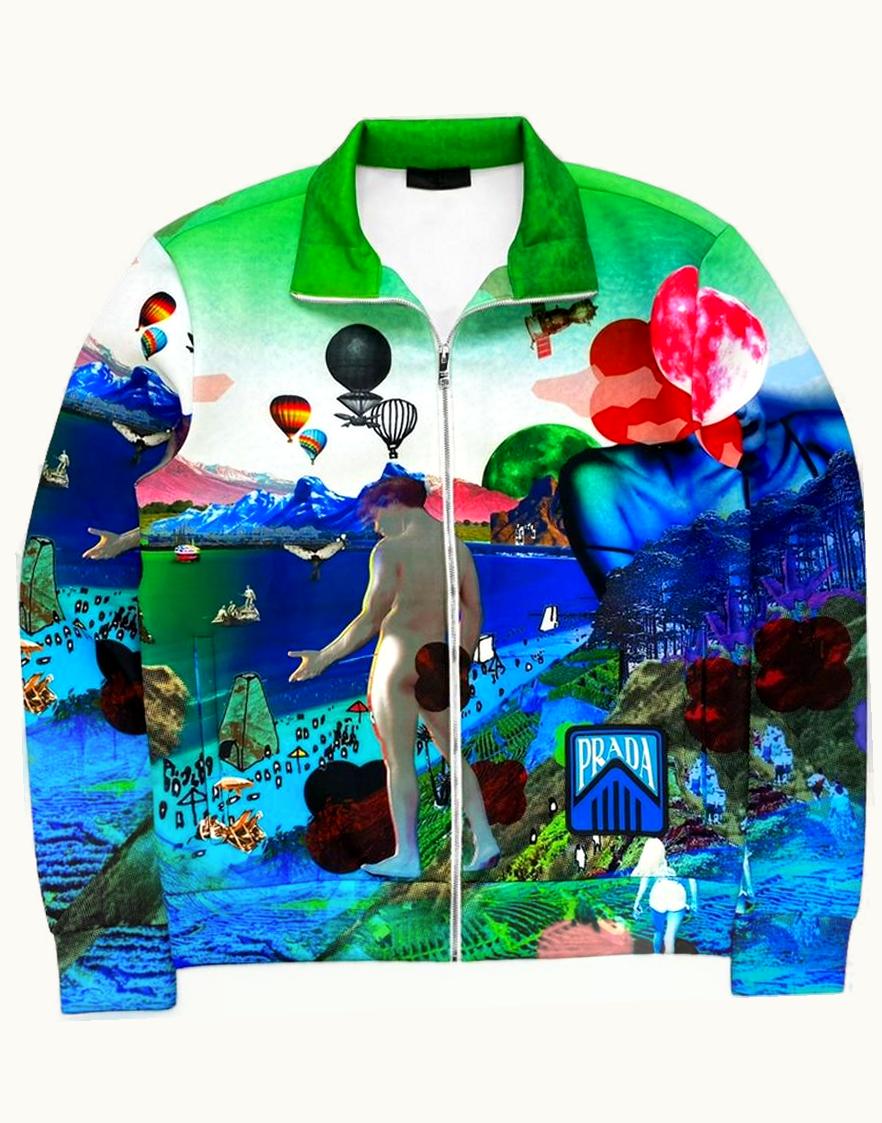 Prada Prada ‘panorama’ Digitized Glitch Tech Jacket S/S 2016