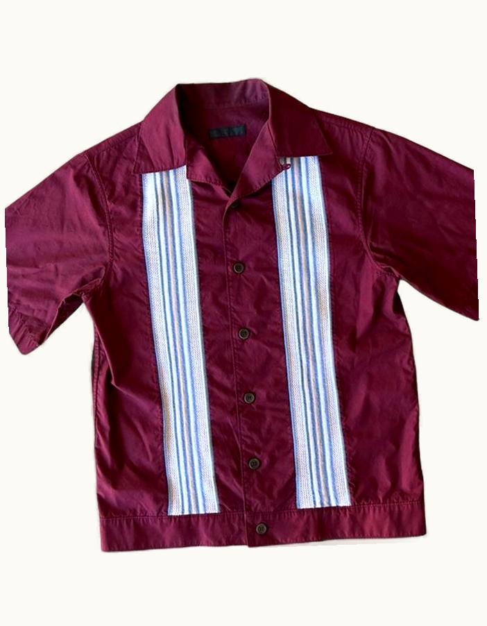 Prada Prada Lace Front Camp Collar Bowling Shirt S/S 2016