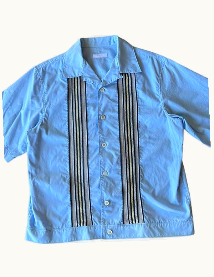 Prada Prada Lace Front Camp Collar Bowling Shirt S/S 2016 UZ1085414