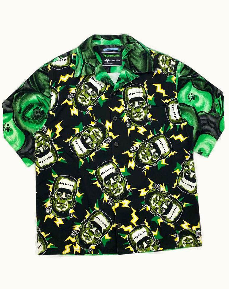 Prada Prada “frankenstein” Full Print Camp Collar Button Up A/W 2019