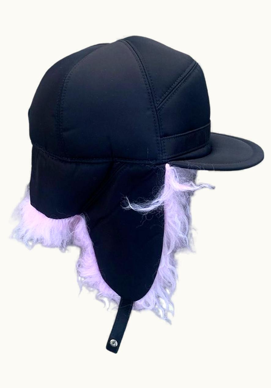 Prada Prada Faux Fur Urshanka Nylon Trapper Hat Pink A/W 2019