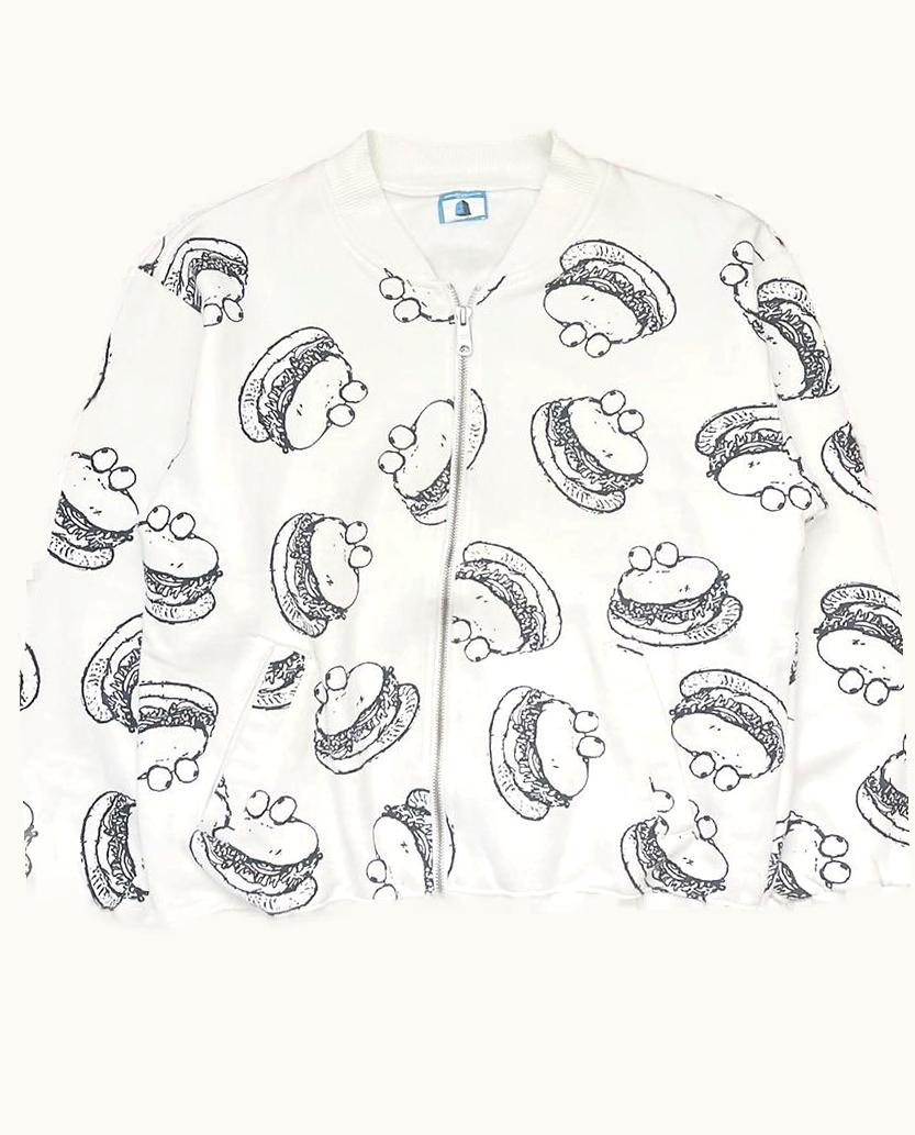 UNDERCOVER Undercover “the Illusion Of Haze” Hamburger All Over Print Bomber Jacket S/S 2002