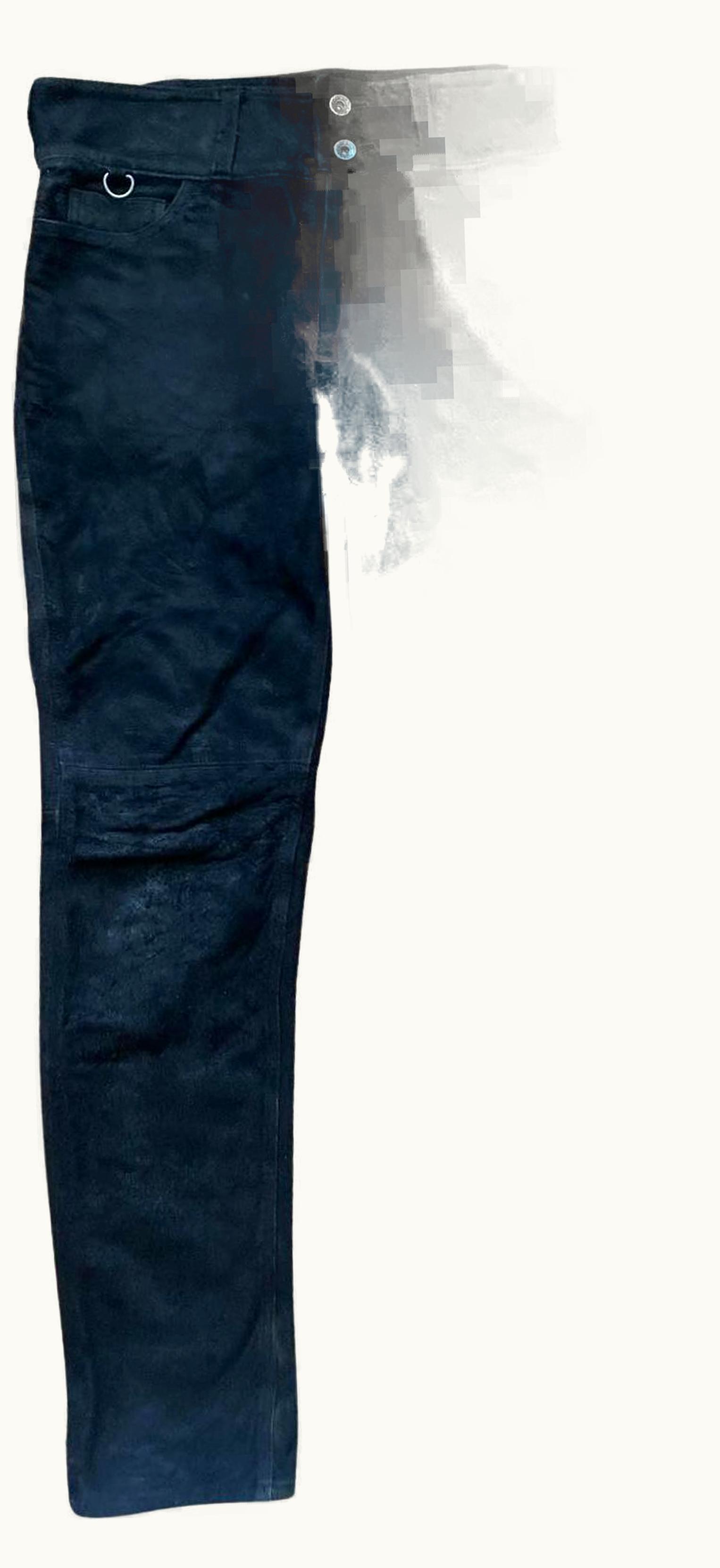 UNDERCOVER Undercover “but Beautiful” Blistered D-Ring Lamb Leather Pants A/W 2004