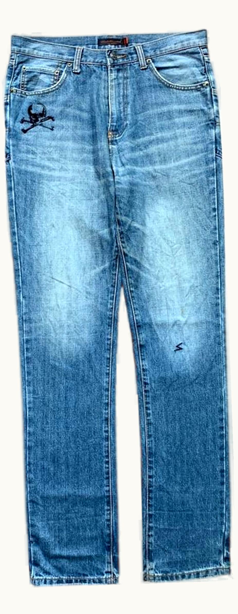 UNDERCOVER Undercover “arts & Crafts” Skull Denim Jeans A/W 2005