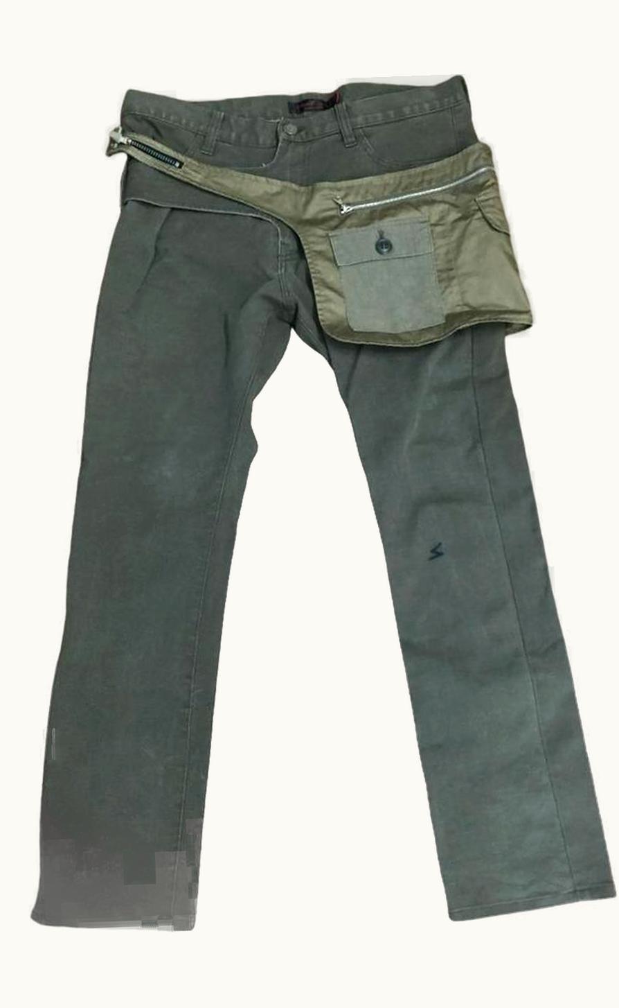 UNDERCOVER Undercover “but Beautiful / Guru Guru” Waist Bag Pants In Khaki A/W 2006
