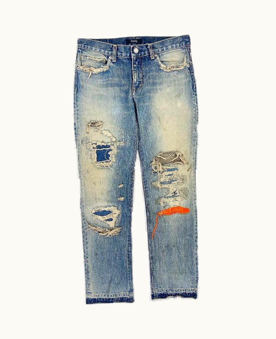 UNDERCOVER Undercover “but Beautiful” 68 Orange Yarn Thrashed Denim S/S 2010