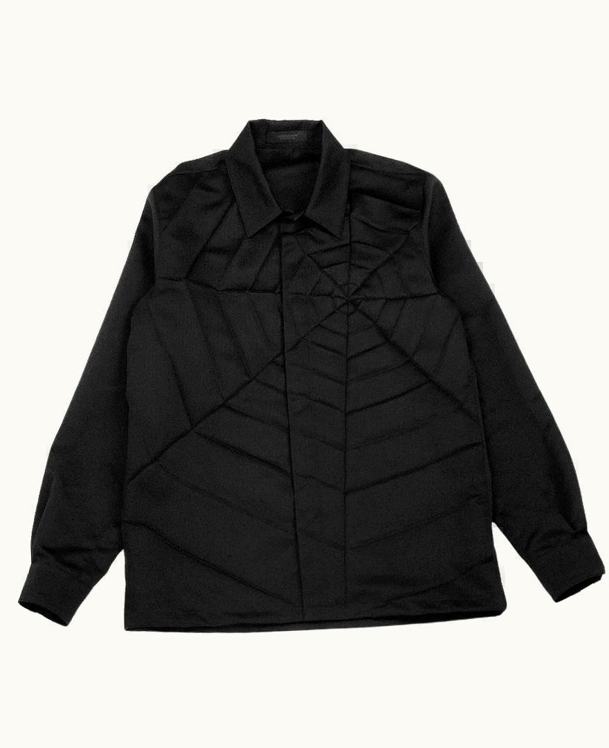UNDERCOVER Undercover Pleated Spider Web Collared Button Up S/S 2020