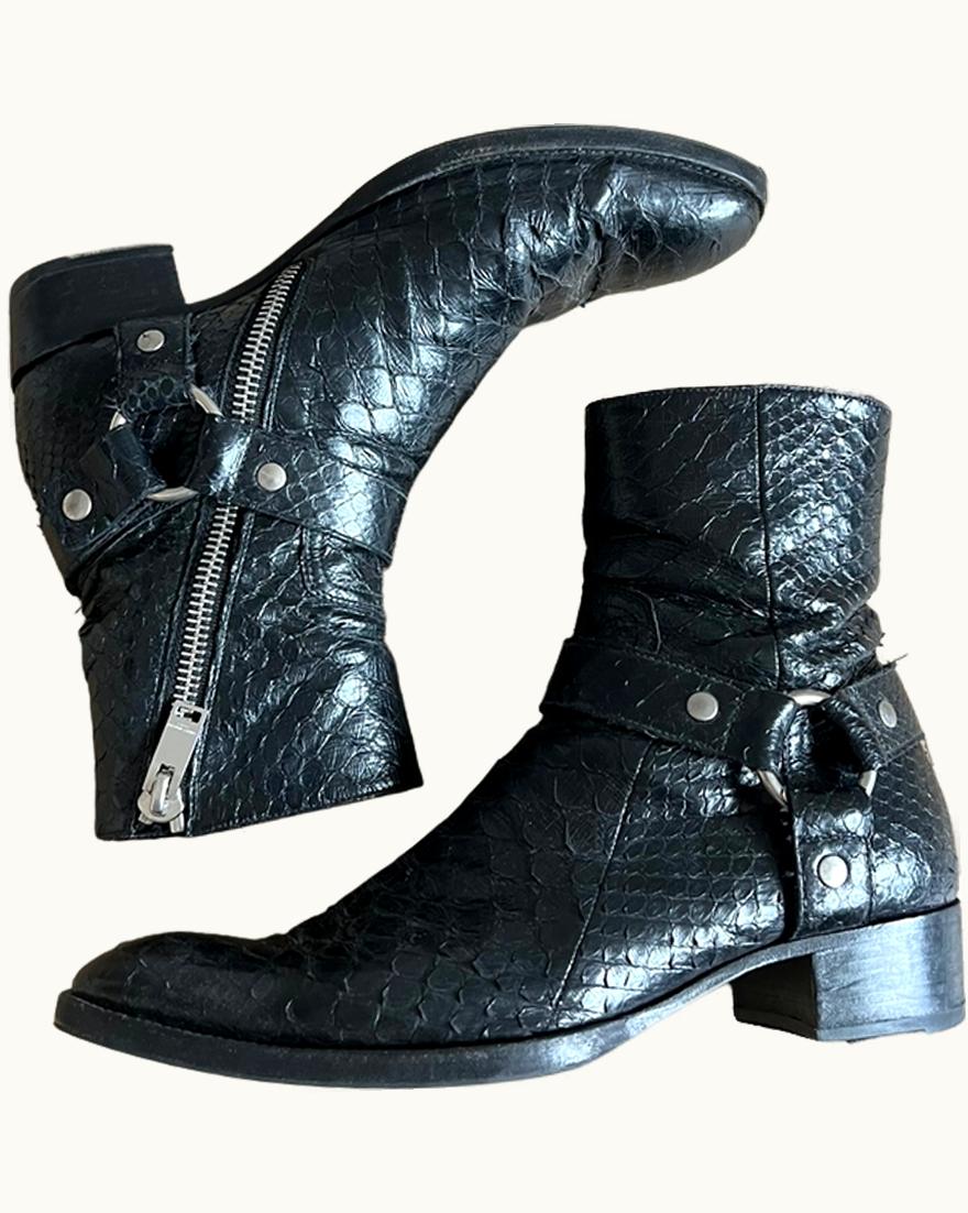 Saint Laurent Saint Laurent Python Leather Harness Wyatt Boots A/W 2013