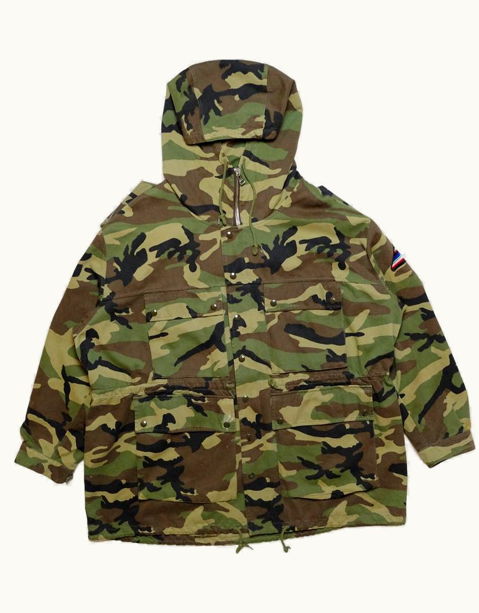 Saint Laurent Camouflage Rocket Ship Embelleshed Hooded Parka S/S 2016