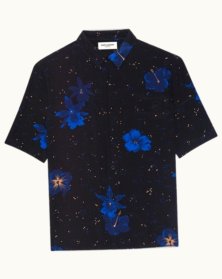 Saint Laurent Floral Print Silk Shirt S/S 2021