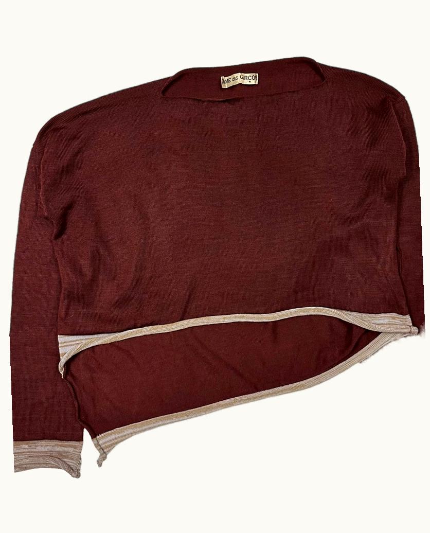 Comme Des Garçons Comme Des Garçons Cropped Asymmetrical Knit Top S/S 1992