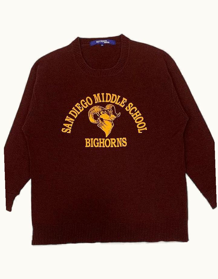 Comme Des Garçons Comme Des Garçons San Diego Middle School Bighorns Knit Sweater A/W 2002