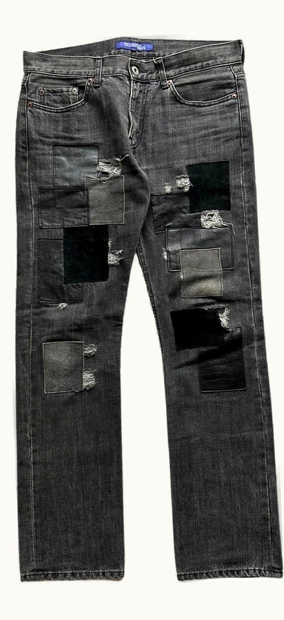 Junya Watanabe Junya Watanabe Leather Patchwork Jeans A/W 2007