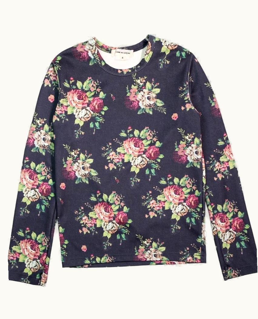 Comme Des Garçons Roses Long Sleeved T-Shirt A/W 2016