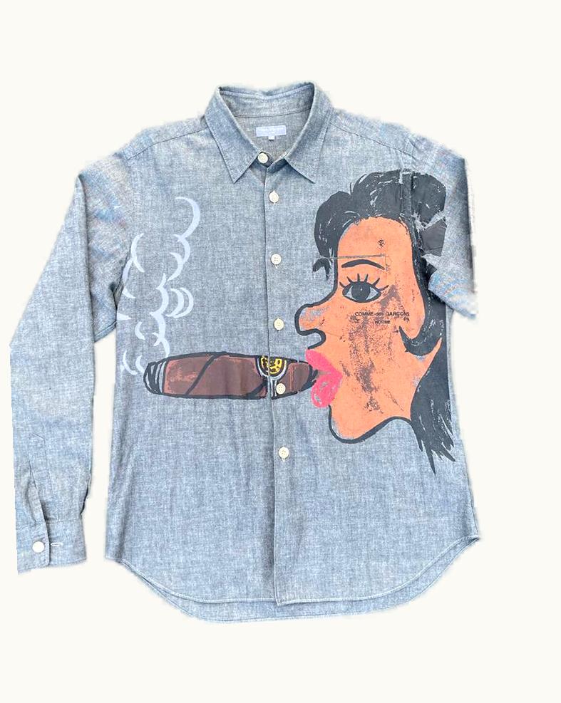 Comme Des Garçons Homme Comme Des Garçons Homme Cuban Cigar Painted Button-Up Shirt A/W 2002